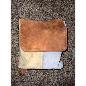 We the Free Free People Suede Color Block hippie Boho backpack bag